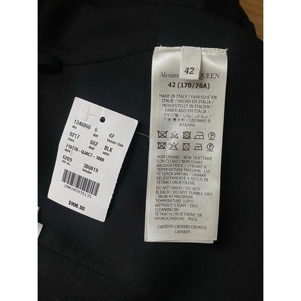 NWT ALEXANDER MCQUEEN Side Slit Mini Skirt In Black Size 42 IT, 6 US brand new - Picture 6 of 8